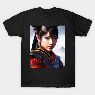 Female Samurai - Realistic Portrait T-Shirt